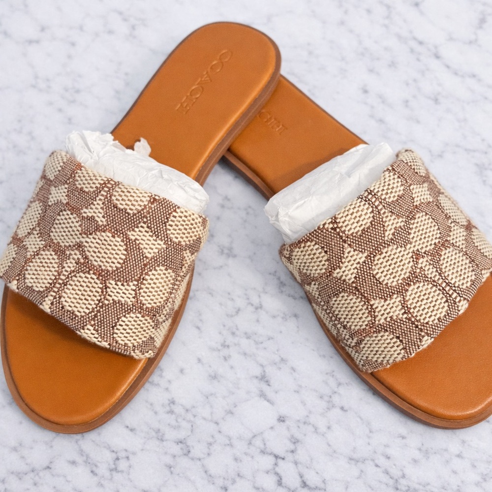 Coach Signature Holly Brown Slide Sandals - Picture 3 of 5
